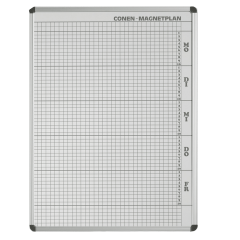 Productimage Plantafel mit Personalplan und Stundenraster aus beschreibbarer Premium Stahlemaille, weiß