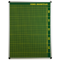 Productimage Plantafel mit Personalplan und Stundenraster aus beschreibbarer Premium Stahlemaille, grün