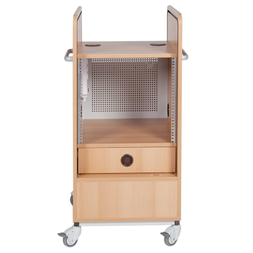 Produkt Bild Mediencenter "Royal+", für 19" Geräte, 19" mobiles Rack mit Rollo MCR-R19