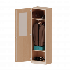 Produktbild Garderobenschrank mit Spiegel und Garderobenstange, 5 Ordnerhöhen - Serie evo180 T6065KLI