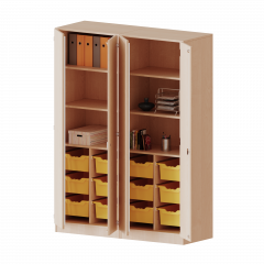 Produktbild ErgoTray Schrank, zweiteilig, vierreihig, 5 Ordnerhöhen - evo180 Serie E1415T2G3R