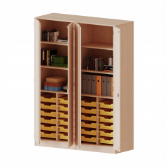 Produktbild ErgoTray Schrank, zweiteilig, vierreihig, 5 Ordnerhöhen - evo180 Serie E1415T2K3R