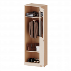 Produktbild Garderobenschrank mit Spiegel und Garderobenstange, 5 Ordnerhöhen - Serie evo180 T6045KRE