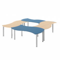 Produktbild Wellen-Rechtecktisch SoooRounD Basic I, mit Melaminplatte WI168HF