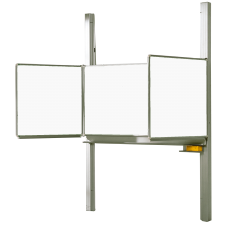 Productimage Whiteboard Schultafel Pylonentafel aus Premium Stahlemaille, Serie PYKL E, weiß